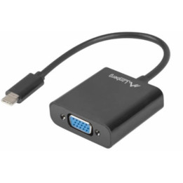 Lanberg AD-UC-VG-01 cabo adaptador USB Tipo-C Macho p/ VGA Fêmea 15cm Preto