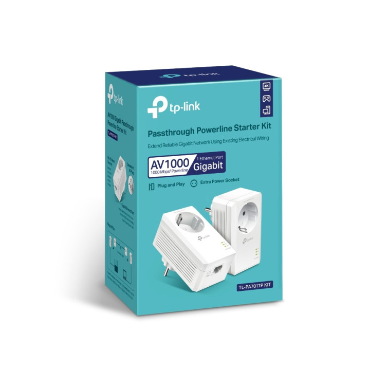 TP-LINK TL-PA7017P KIT adaptador de rede elétrica 1000 Mbit s Ethernet LAN Branco 2 unidade(s)