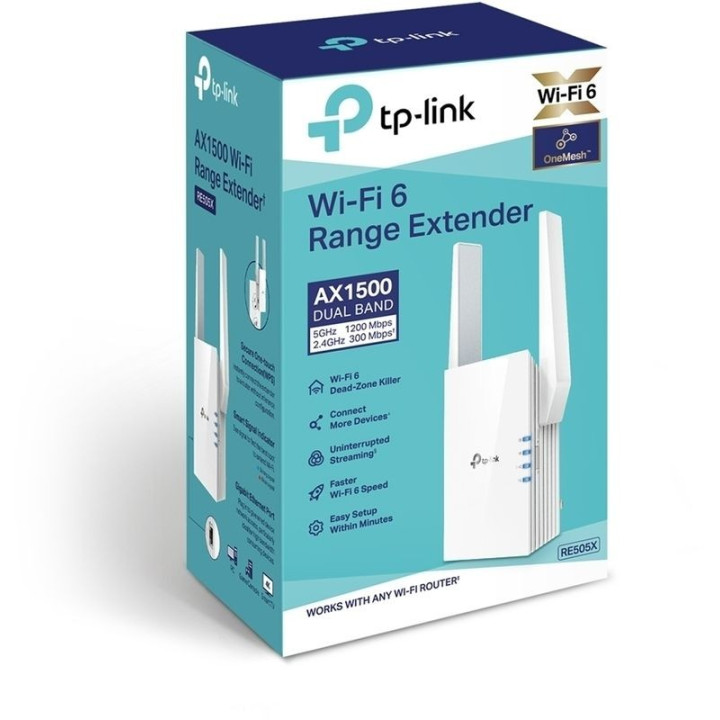 TP-LINK RE505X Recetor e transmissor de rede 10,100,1000 Mbit/s Branco