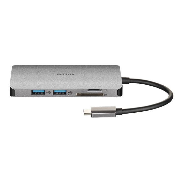 D-Link DUB-M610 base & duplicador de portas Com fios USB 3.2 Gen 1 (3.1 Gen 1) Type-C Alumínio, Preto
