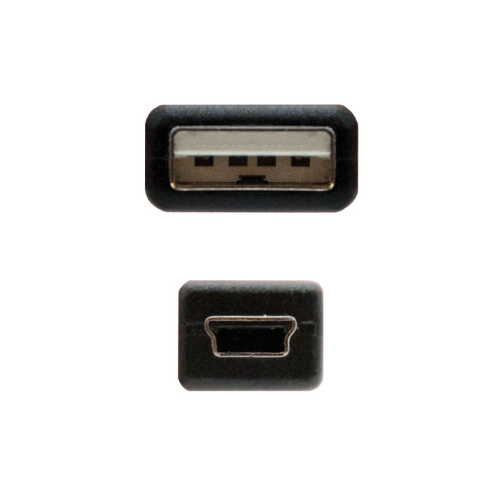 Nanocable 10.01.0400 cabo USB 0,5 m 2.0 USB A Mini-USB B Preto