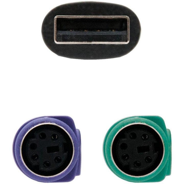 Nanocable 10.03.0101 cabo de interface/adaptador de género USB A 2xPS/2 Preto