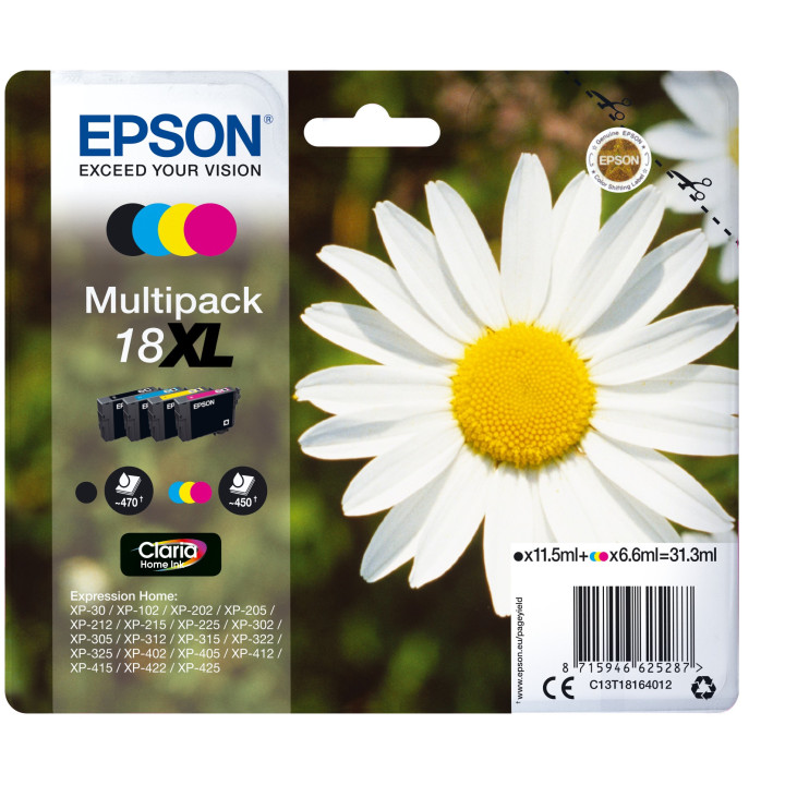 Epson Daisy C13T18164012 tinteiro Original Preto, Ciano, Magenta, Amarelo 1 unidade(s)