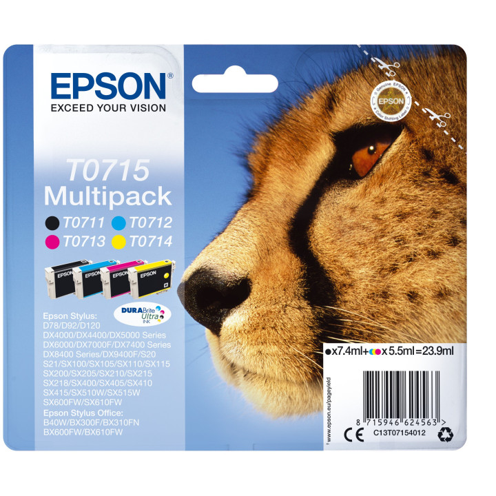 Epson T0715 Original Preto, Ciano, Magenta, Amarelo 1 unidade(s)