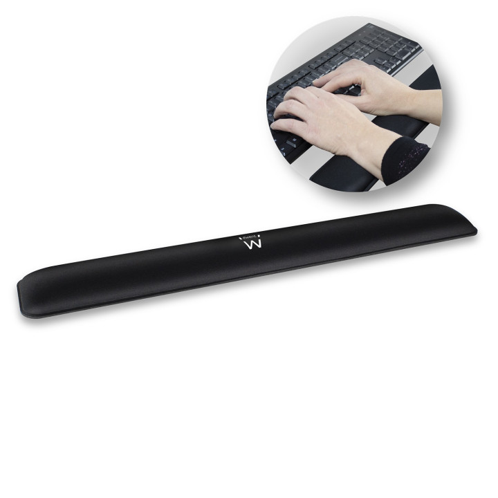 Ewent EW3180 descanso para pulsos Poliéster, Borracha Preto