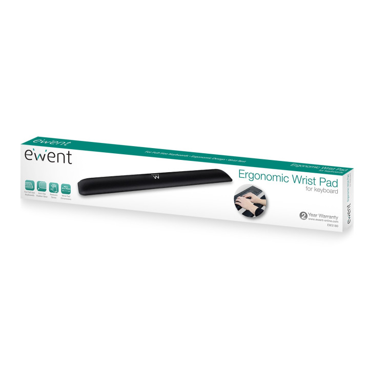 Ewent EW3180 descanso para pulsos Poliéster, Borracha Preto