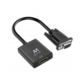 Ewent EW9866 cabo de interface adaptador de género VGA-15pin HDMI, 3.5mm Preto