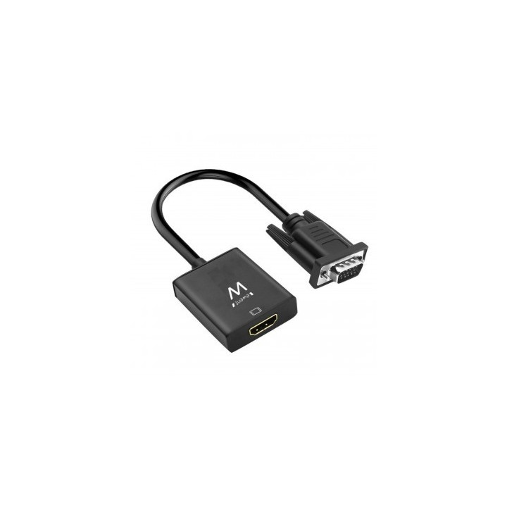 Ewent EW9866 cabo de interface adaptador de género VGA-15pin HDMI, 3.5mm Preto