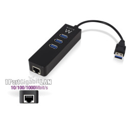 Ewent EW1140 hub de interface USB 3.2 Gen 1 (3.1 Gen 1) Type-A 5000 Mbit s Preto