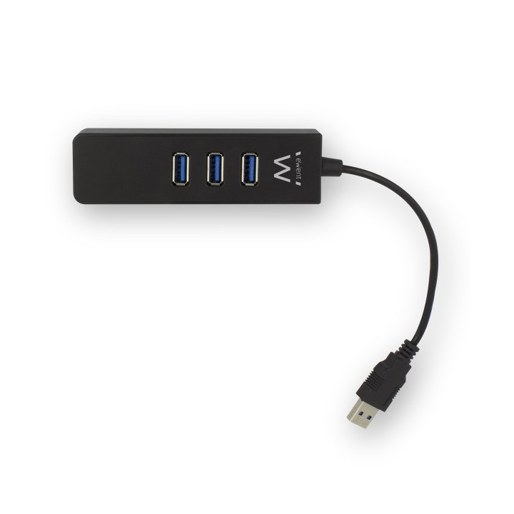 Ewent EW1140 hub de interface USB 3.2 Gen 1 (3.1 Gen 1) Type-A 5000 Mbit s Preto