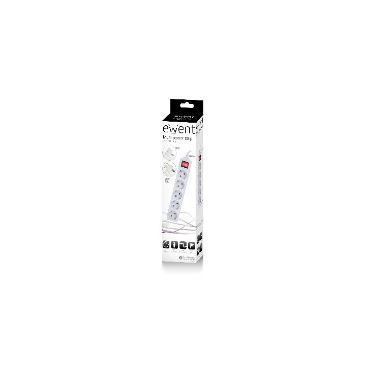 Ewent EW3955 extensão elétrica 1,5 m 5 tomada(s) CA Interior Branco
