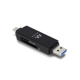 Ewent EW1075 leitor de cartões Preto USB 3.2 Gen 1 (3.1 Gen 1) Type-A Type-C