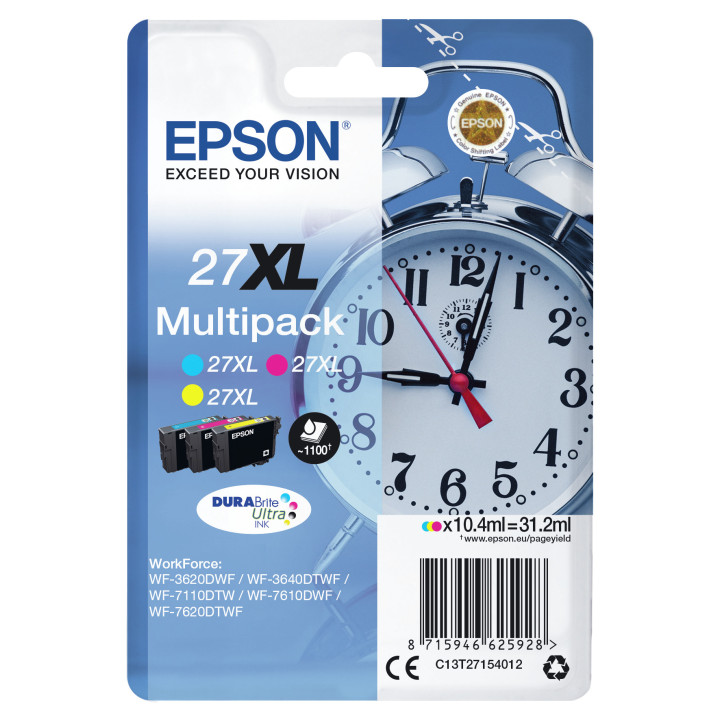 Epson Alarm clock C13T27154012 tinteiro Original Ciano, Magenta, Amarelo 1 unidade(s)