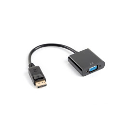 Lanberg AD-0002-BK cabo de interface adaptador de género DisplayPort VGA Preto