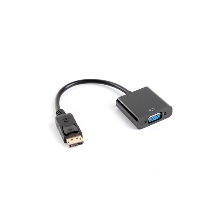 Lanberg AD-0002-BK cabo de interface adaptador de género DisplayPort VGA Preto