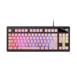 Mars Gaming MKAXPPT teclado USB Português Preto, Rosa