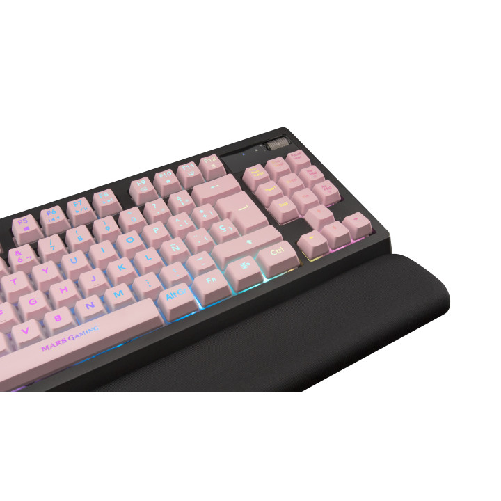Mars Gaming MKAXPPT teclado USB Português Preto, Rosa