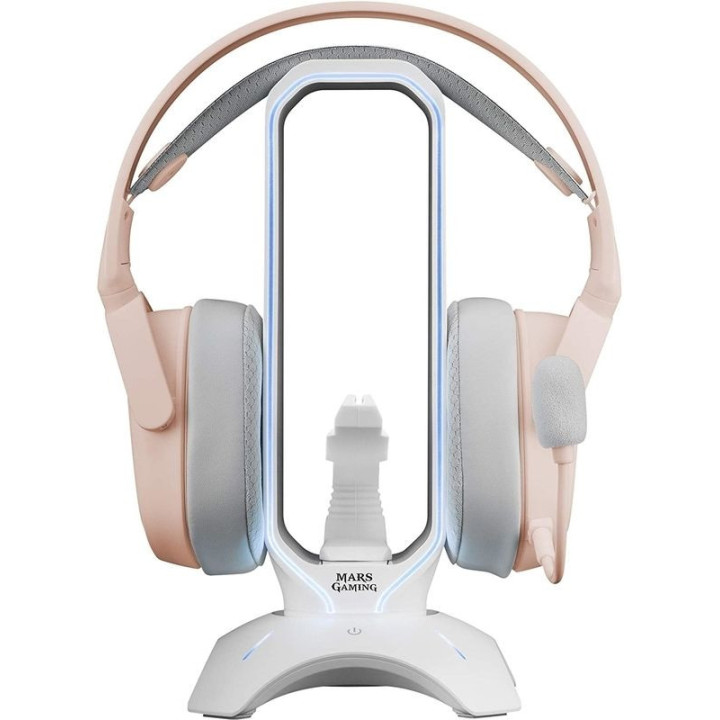 Mars Gaming Suporte para Auscultadores 3 em 1 - RGB Led, HUB, Bungee,