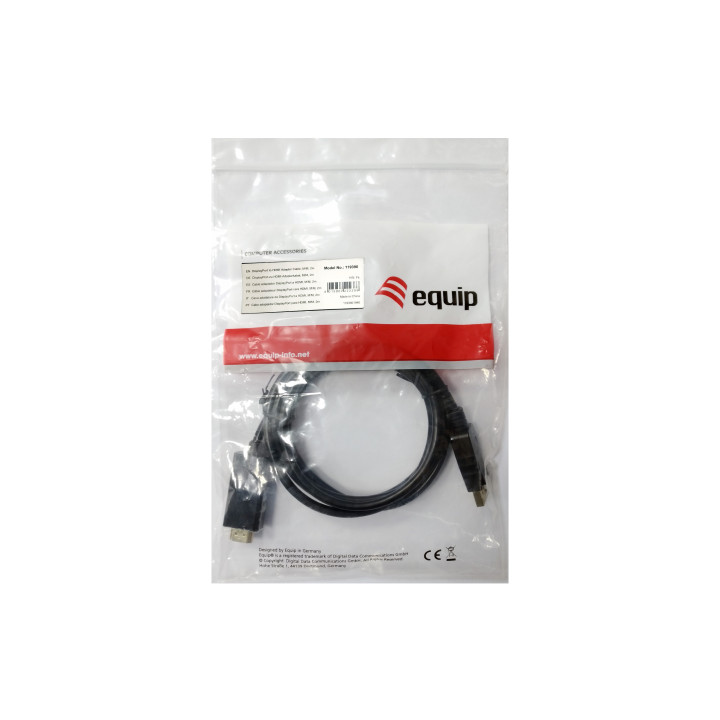 Equip 119390 adaptador de cabo de vídeo 2 m DisplayPort HDMI Preto