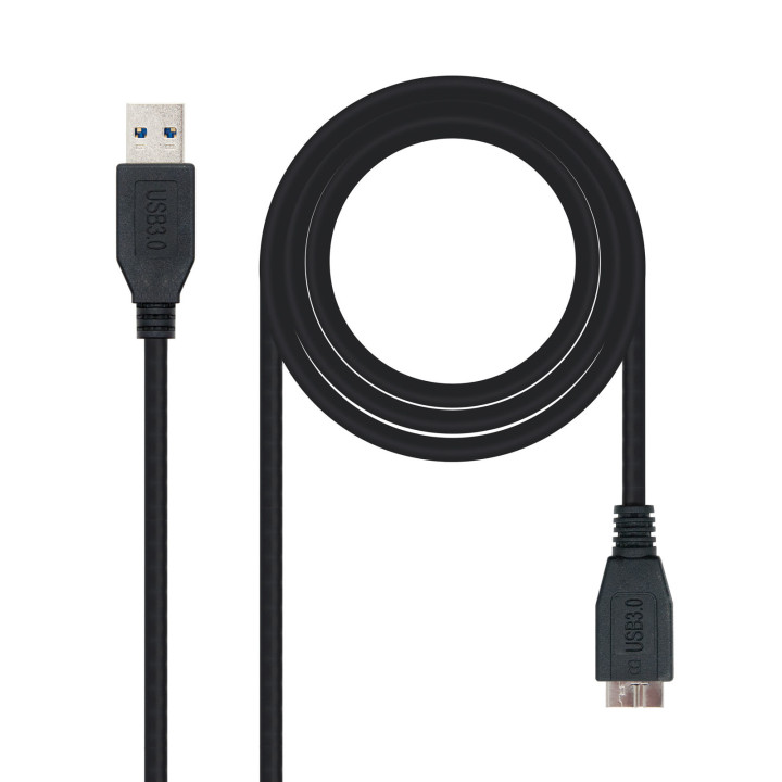 Nanocable 10.01.1101-BK cabo USB 1 m 3.2 Gen 1 (3.1 Gen 1) USB A Micro-USB B Preto