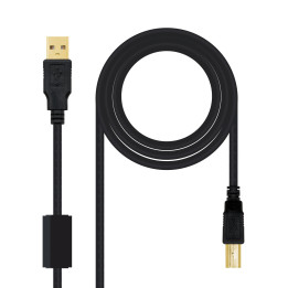 Nanocable 10.01.1202 cabo USB 2 m 2.0 USB A USB B Preto