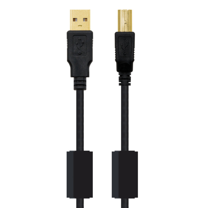 Nanocable 10.01.1202 cabo USB 2 m 2.0 USB A USB B Preto