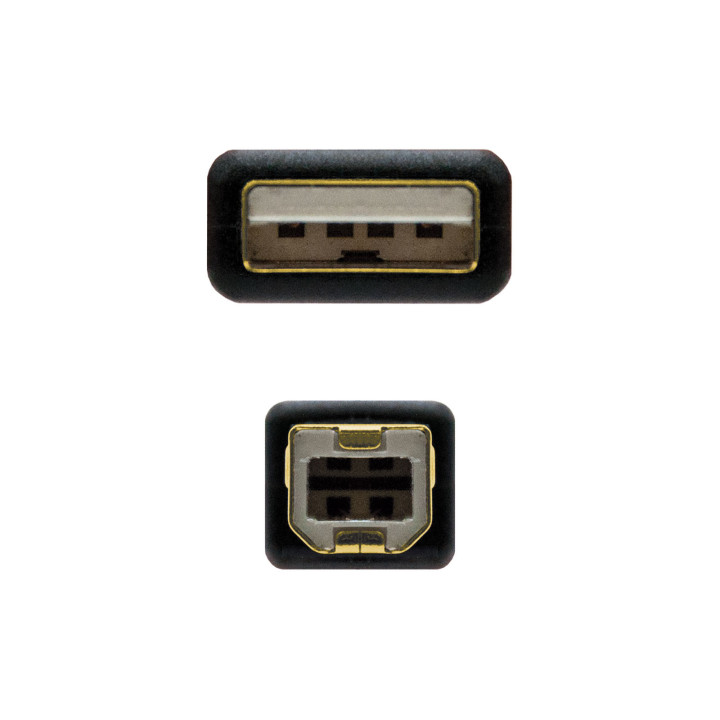 Nanocable 10.01.1202 cabo USB 2 m 2.0 USB A USB B Preto