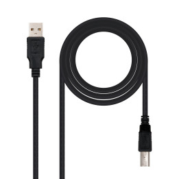 Nanocable 10.01.0102-BK cabo USB 1 m 2.0 USB A USB B Preto