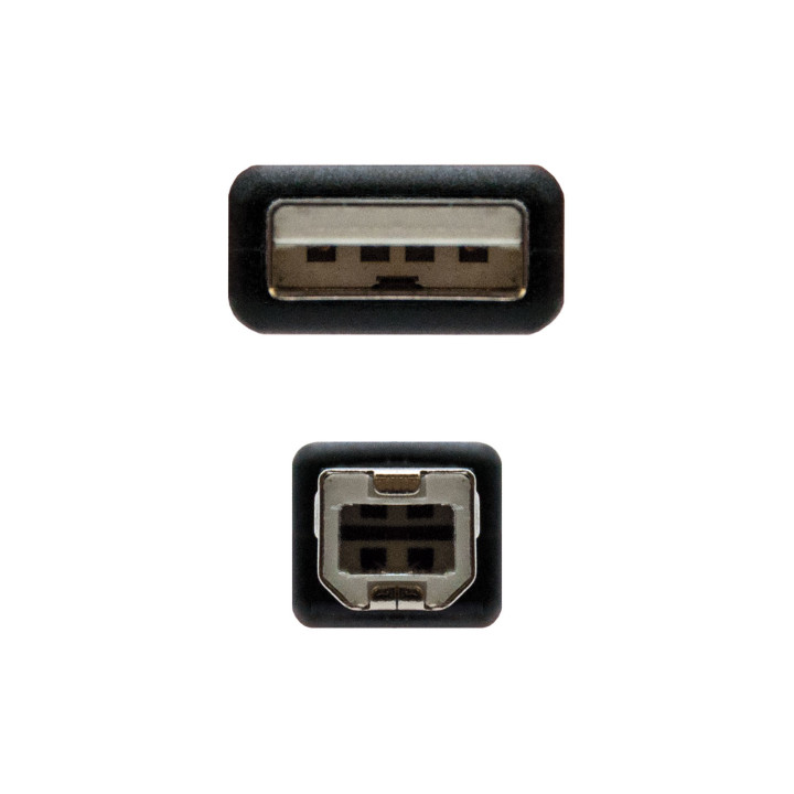 Nanocable 10.01.0102-BK cabo USB 1 m 2.0 USB A USB B Preto
