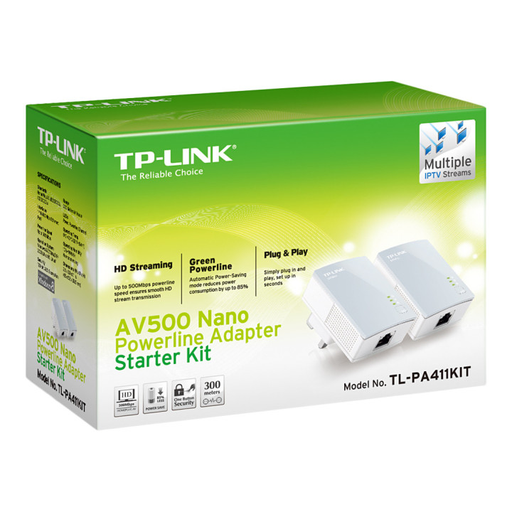 TP-LINK PA411KIT 500 Mbit s Ethernet LAN Branco 2 unidade(s)