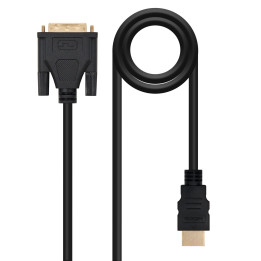 Nanocable 10.15.0502 adaptador de cabo de vídeo 1,8 m DVI HDMI Preto