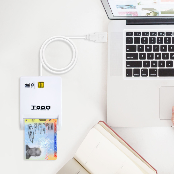 TooQ TQR-210W leitor de smart card Interior Branco USB 2.0