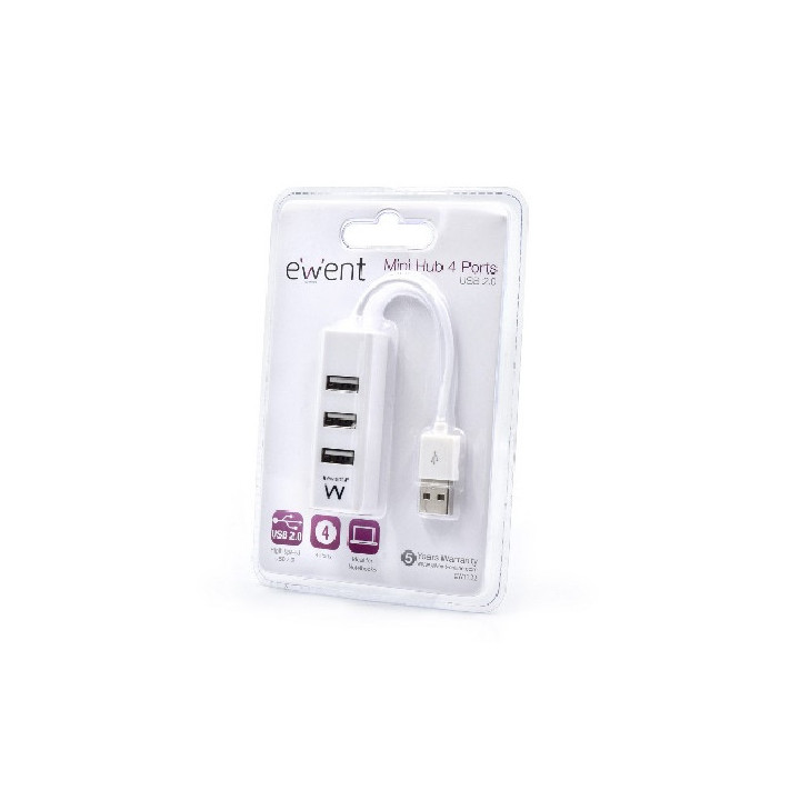 Ewent EW1122 hub de interface USB 2.0 Branco