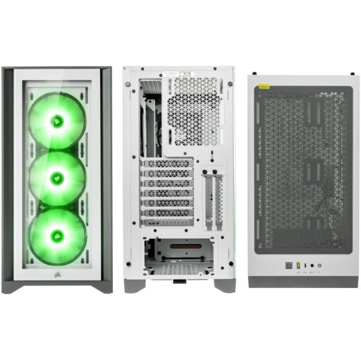 Corsair iCUE 4000X RGB Midi Tower Branco - CC-9011205-WW