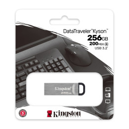 Kingston Technology DataTraveler Kyson unidade de memória USB 256 GB USB Type-A 3.2 Gen 1 (3.1 Gen 1) Prateado