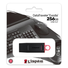 Kingston Technology DataTraveler Exodia unidade de memória USB 256 GB USB Type-A 3.2 Gen 1 (3.1 Gen 1) Preto