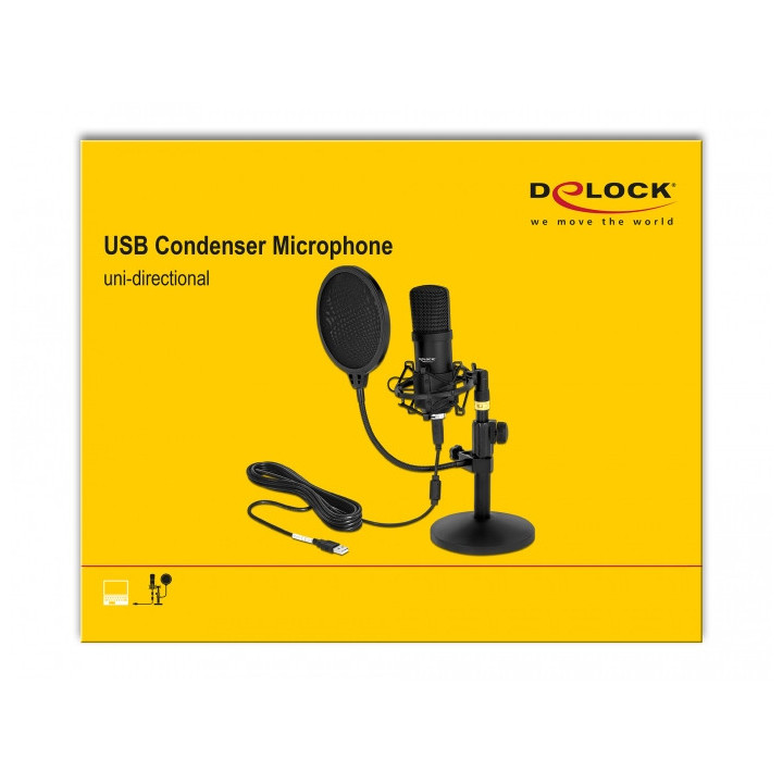 DeLOCK 66300 microfone Preto