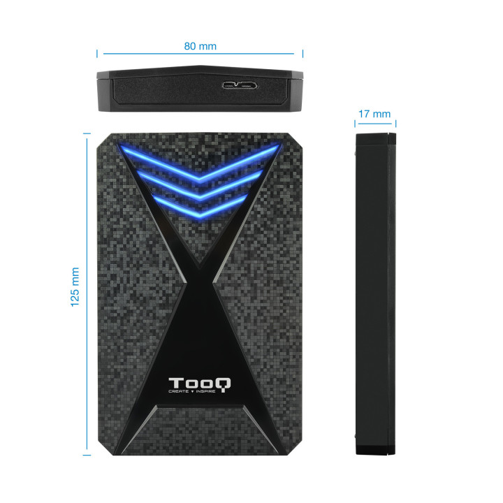 TooQ TQE-2550BL Caixa para Discos Rígidos 2.5" Compartimento HDD SSD Preto