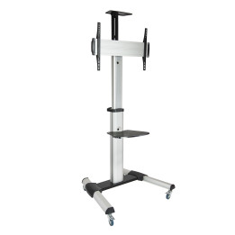 TooQ FS1870M-B suporte de exibição de sinalética 94 cm (37") Preto, Prateado
