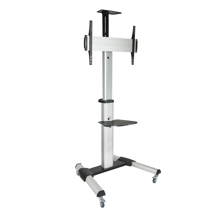 TooQ FS1870M-B suporte de exibição de sinalética 94 cm (37") Preto, Prateado