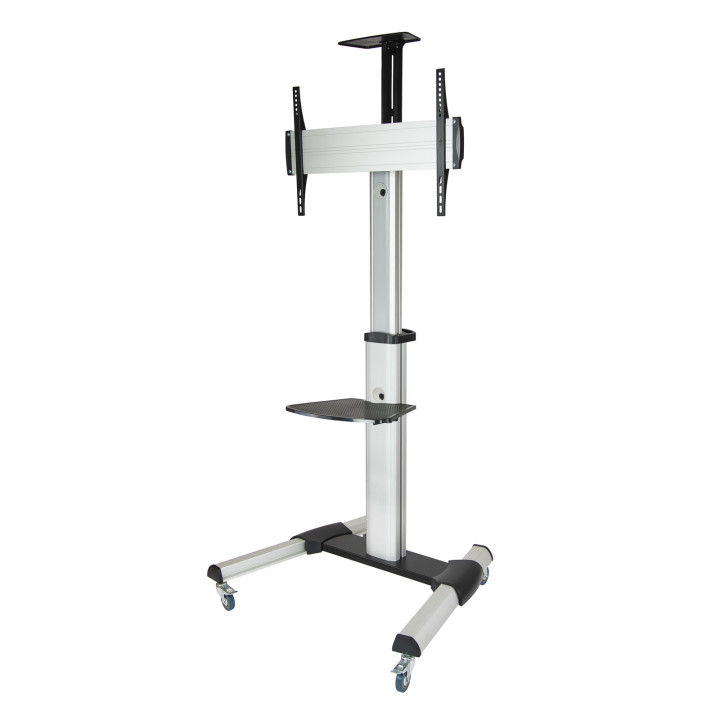 TooQ FS1870M-B suporte de exibição de sinalética 94 cm (37") Preto, Prateado