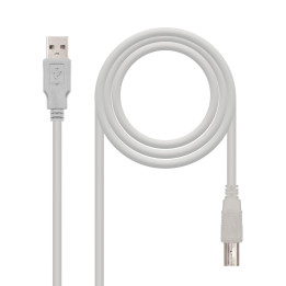 Nanocable 10.01.0102 cabo USB 1 m 2.0 USB A USB B Bege