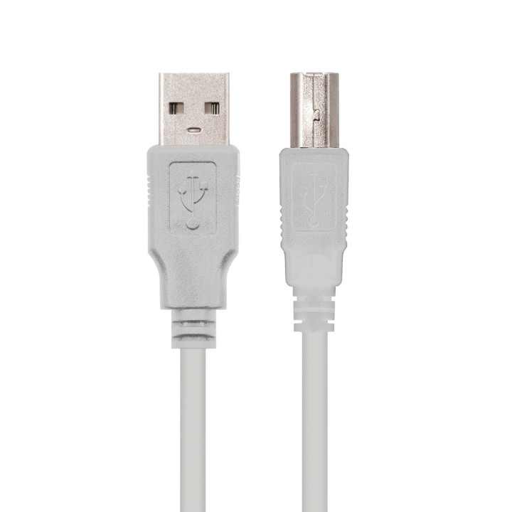 Nanocable 10.01.0102 cabo USB 1 m 2.0 USB A USB B Bege
