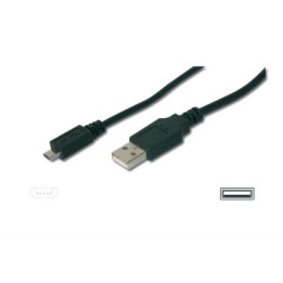 ASSMANN Electronic A micro-B, 3m cabo USB 2.0 USB A Micro-USB B Preto