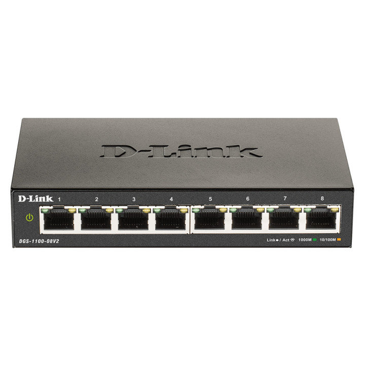 D-Link DGS-1100-08V2 switch de rede Gigabit Ethernet (10 100 1000) Preto