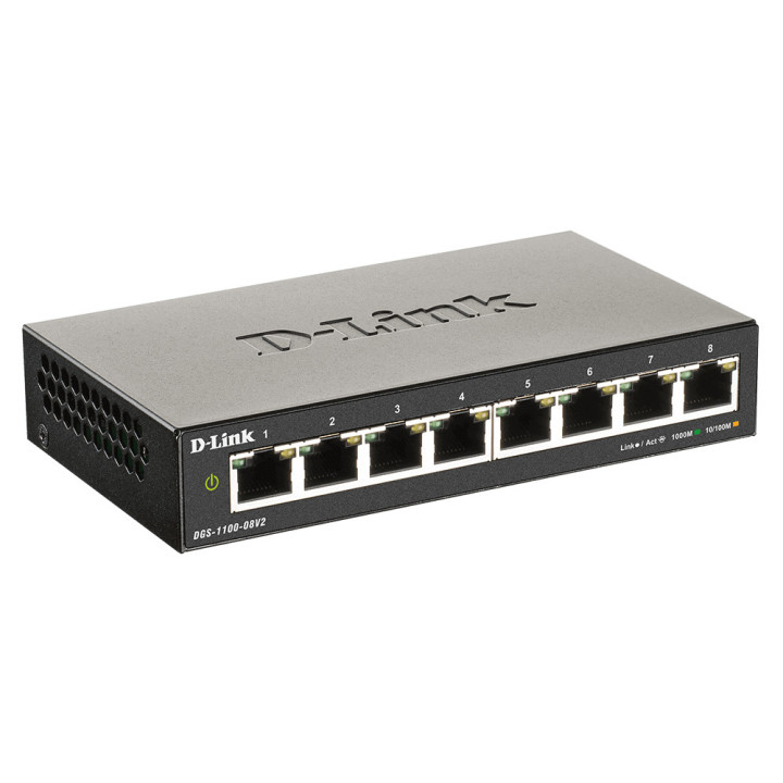 D-Link DGS-1100-08V2 switch de rede Gigabit Ethernet (10 100 1000) Preto