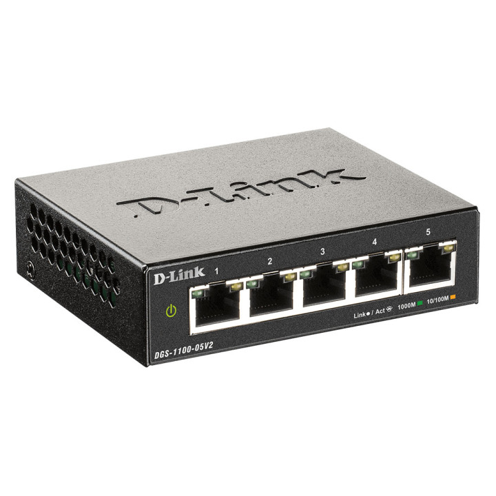 D-Link DGS-1100-05V2 switch de rede Gigabit Ethernet (10 100 1000) Preto