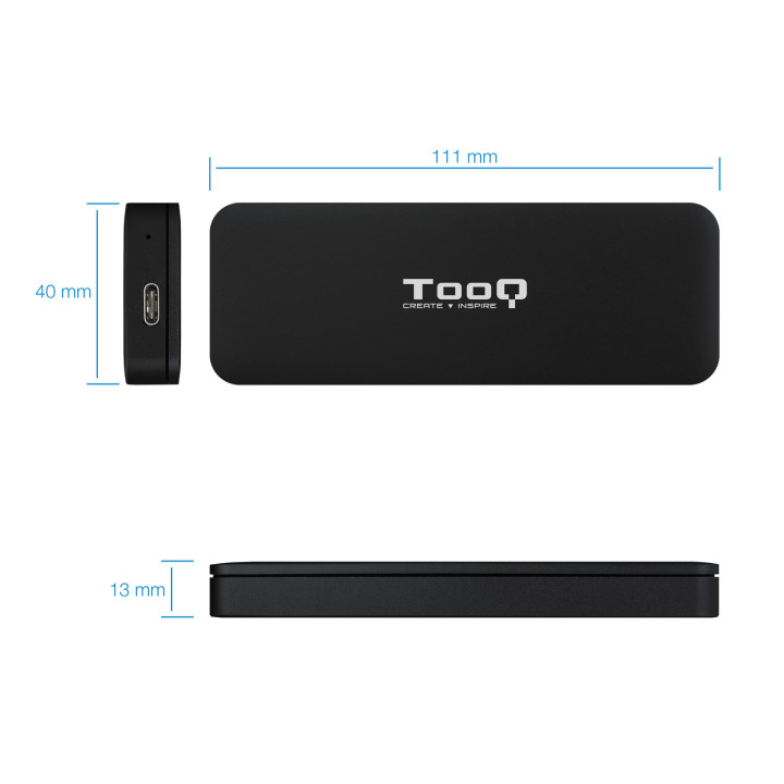 TooQ TQE-2280B Caixa para Discos Rígidos M.2 Compartimento SSD Preto