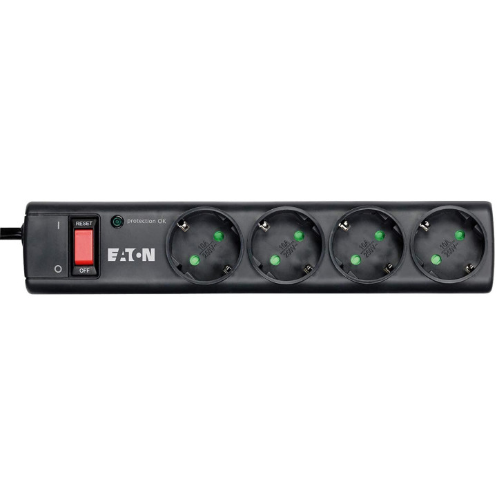 Eaton Estabilizador de corrente 4 tomada(s) CA 220 - 250 V Preto, Branco 1m - PS4D