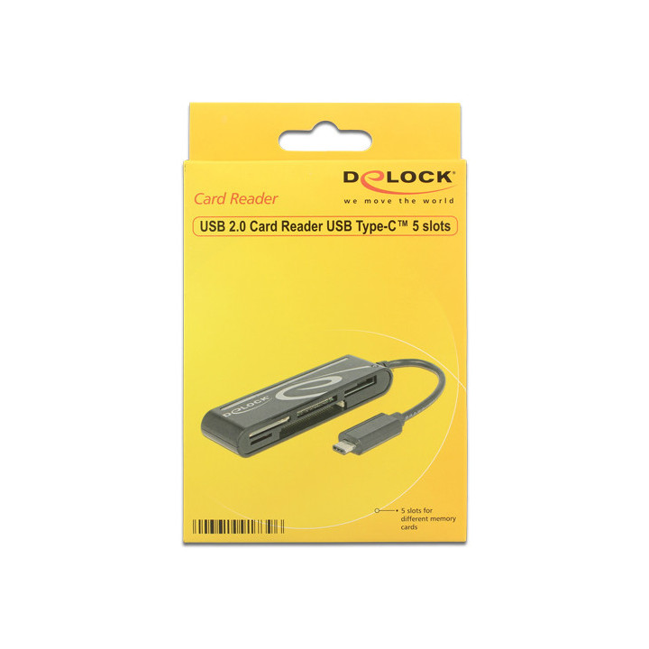 DeLOCK 91739 leitor de cartões Preto USB 2.0